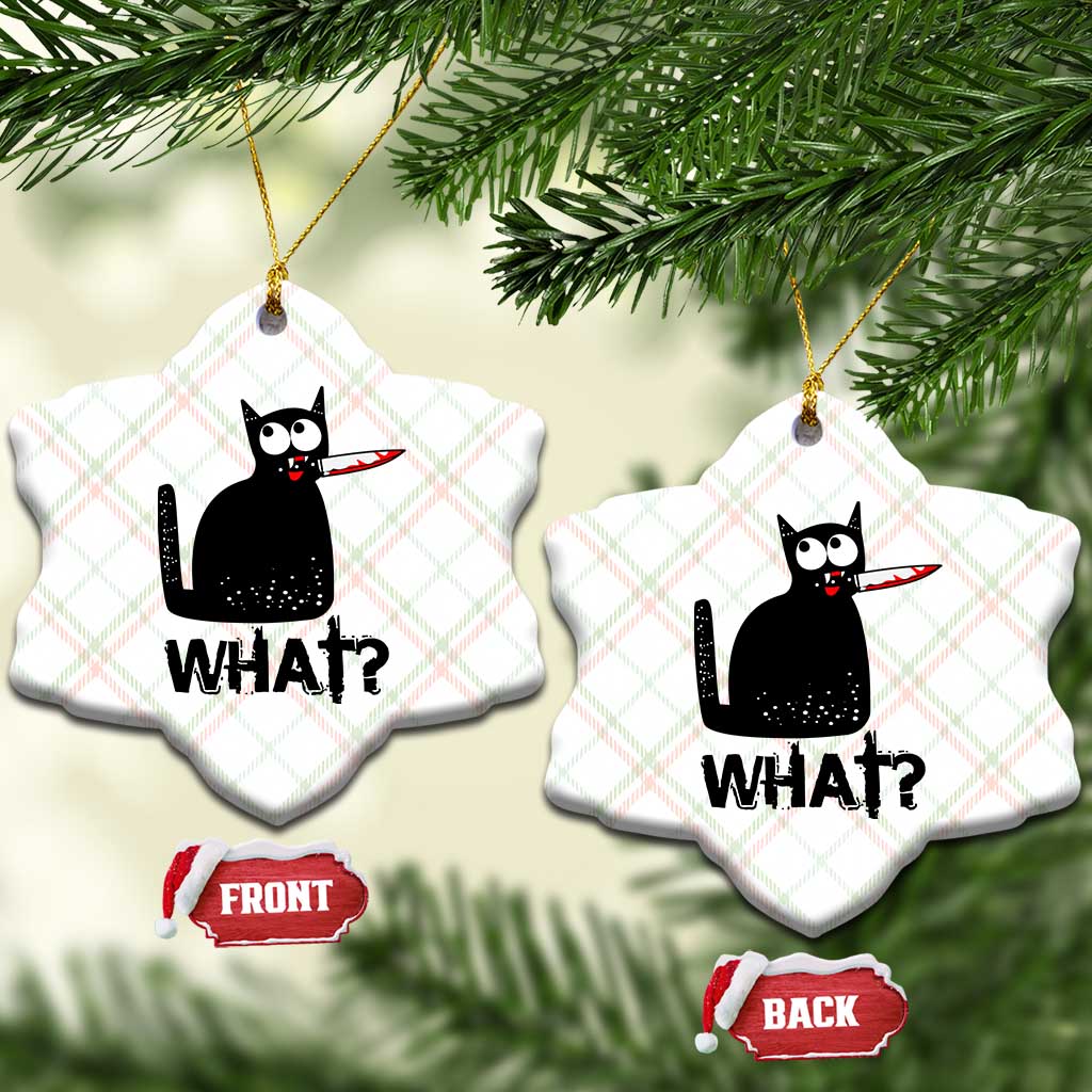 Funny Black Cat Ceramic Ornament What Kitten Murderous - Wonder Print Shop