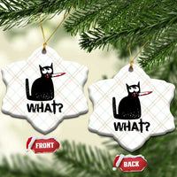 Funny Black Cat Ceramic Ornament What Kitten Murderous - Wonder Print Shop