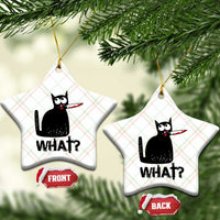 Funny Black Cat Ceramic Ornament What Kitten Murderous - Wonder Print Shop