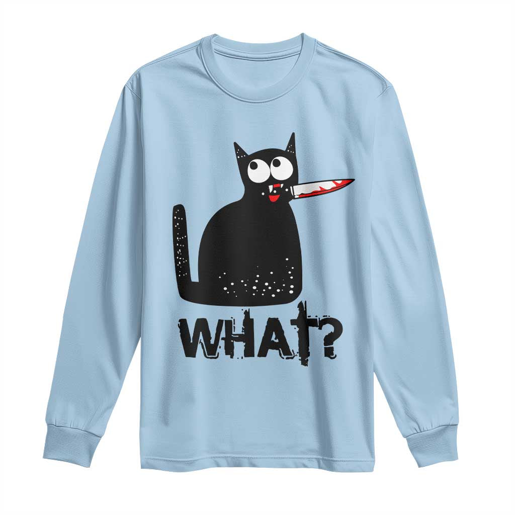 Funny Black Cat Long Sleeve Shirt What Kitten Murderous - Wonder Print Shop
