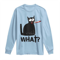 Funny Black Cat Long Sleeve Shirt What Kitten Murderous - Wonder Print Shop