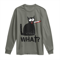 Funny Black Cat Long Sleeve Shirt What Kitten Murderous - Wonder Print Shop