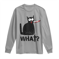 Funny Black Cat Long Sleeve Shirt What Kitten Murderous - Wonder Print Shop