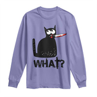 Funny Black Cat Long Sleeve Shirt What Kitten Murderous - Wonder Print Shop