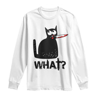 Funny Black Cat Long Sleeve Shirt What Kitten Murderous - Wonder Print Shop