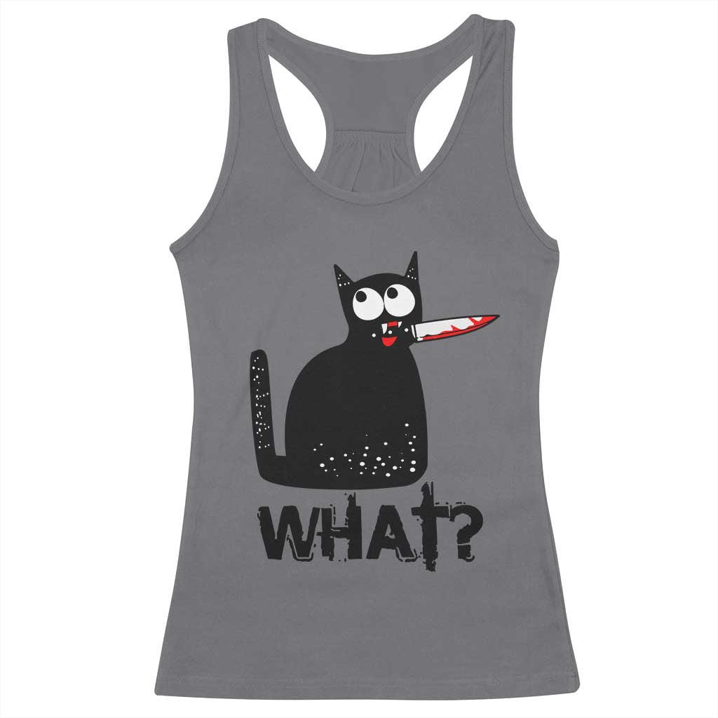 Funny Black Cat Racerback Tank Top What Kitten Murderous - Wonder Print Shop