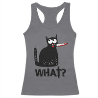 Funny Black Cat Racerback Tank Top What Kitten Murderous - Wonder Print Shop