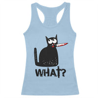 Funny Black Cat Racerback Tank Top What Kitten Murderous - Wonder Print Shop