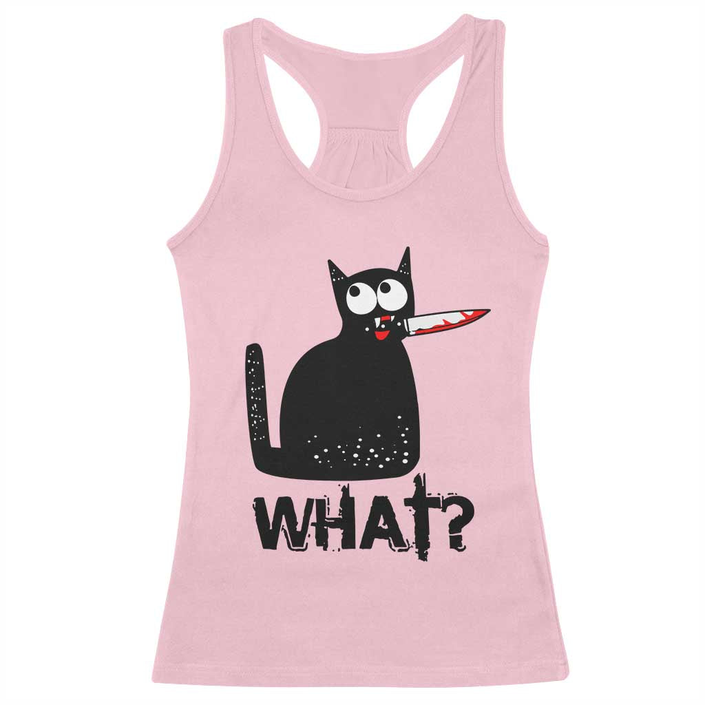 Funny Black Cat Racerback Tank Top What Kitten Murderous - Wonder Print Shop