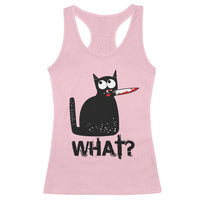 Funny Black Cat Racerback Tank Top What Kitten Murderous - Wonder Print Shop