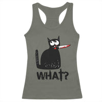 Funny Black Cat Racerback Tank Top What Kitten Murderous - Wonder Print Shop