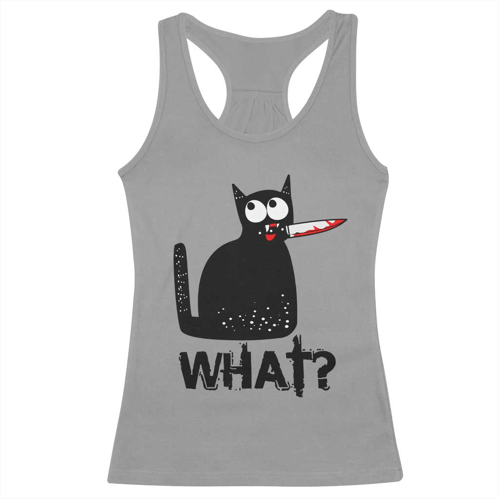 Funny Black Cat Racerback Tank Top What Kitten Murderous - Wonder Print Shop