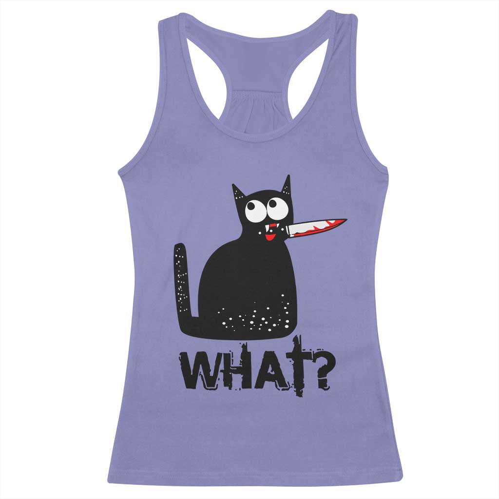 Funny Black Cat Racerback Tank Top What Kitten Murderous - Wonder Print Shop