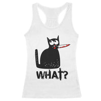Funny Black Cat Racerback Tank Top What Kitten Murderous - Wonder Print Shop