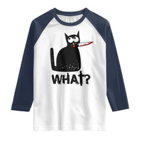 Funny Black Cat Raglan Shirt What Kitten Murderous - Wonder Print Shop