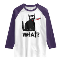 Funny Black Cat Raglan Shirt What Kitten Murderous - Wonder Print Shop