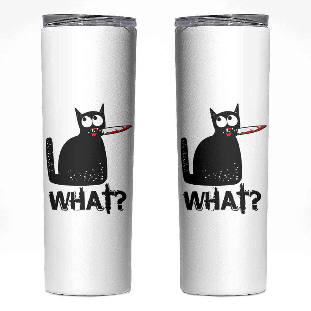 Funny Black Cat Skinny Tumbler What Kitten Murderous - Wonder Print Shop