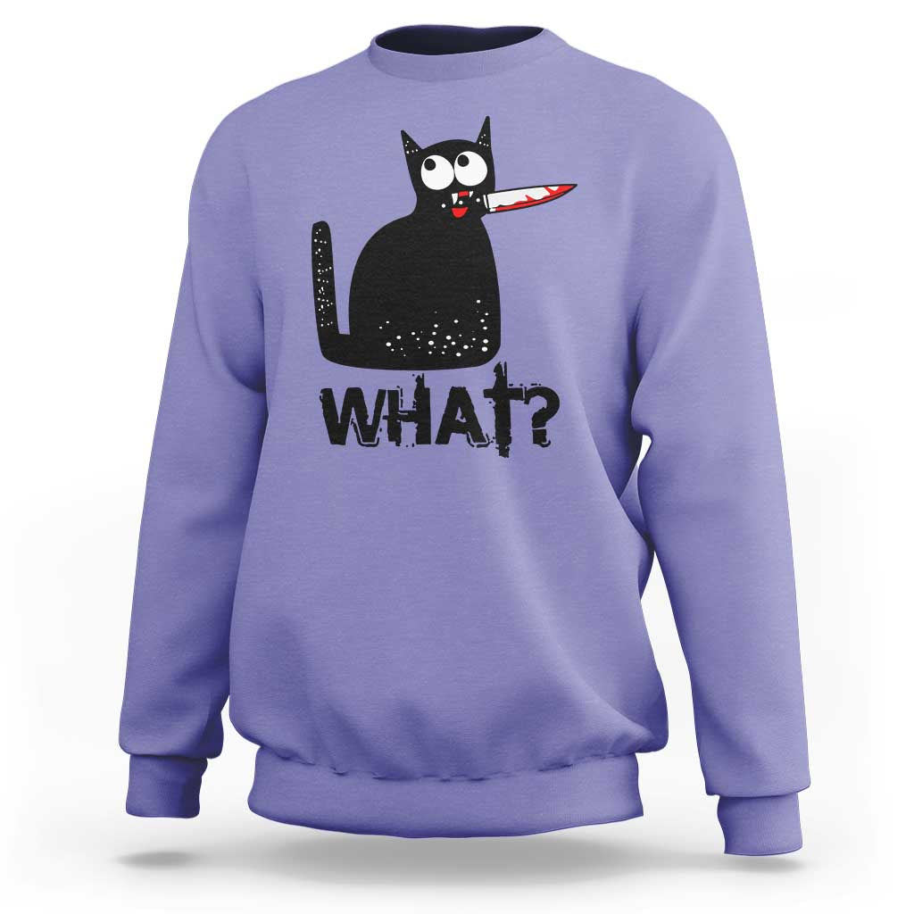 Funny Black Cat Sweatshirt What Kitten Murderous - Wonder Print Shop