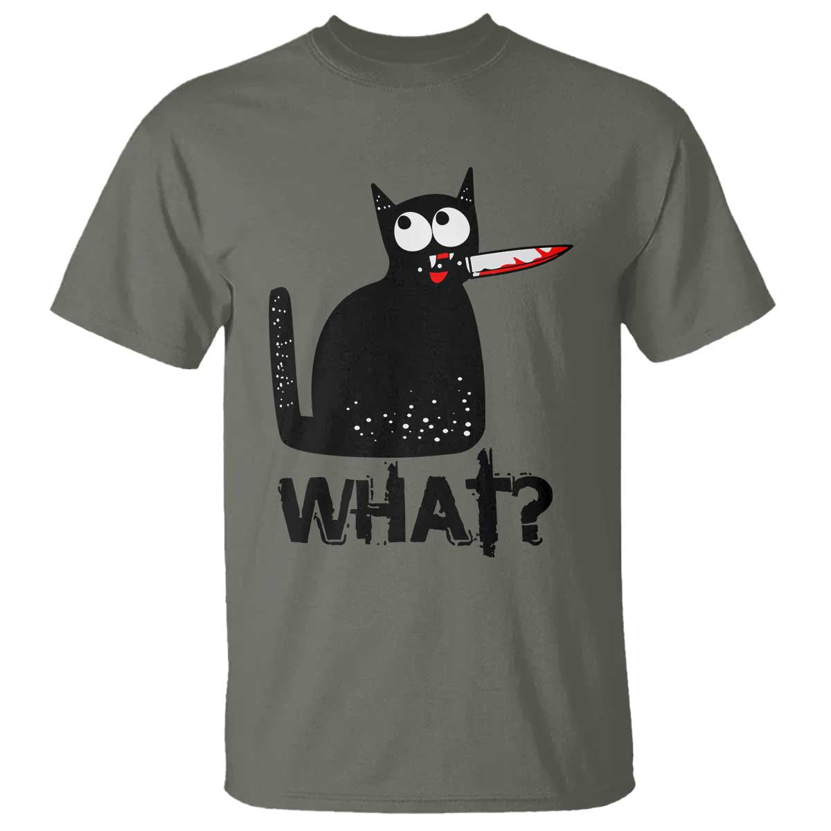 Funny Black Cat T Shirt What Kitten Murderous - Wonder Print Shop