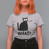 Funny Black Cat T Shirt For Women What Kitten Murderous - Wonder Print Shop