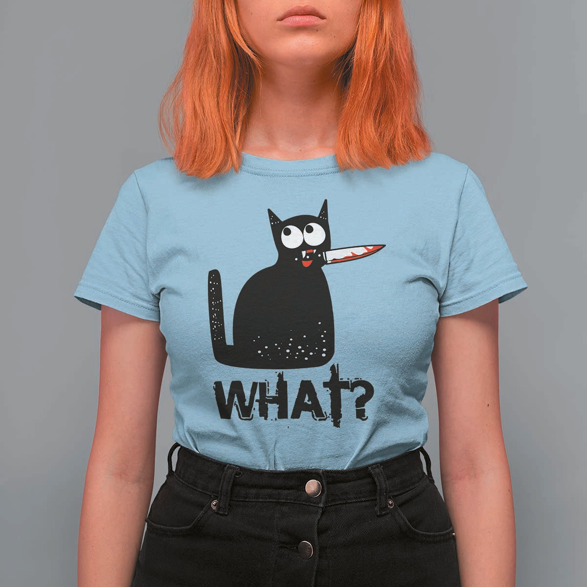 Funny Black Cat T Shirt For Women What Kitten Murderous - Wonder Print Shop