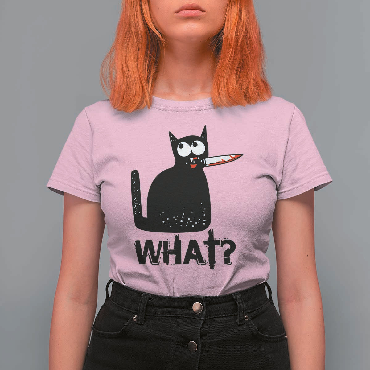 Funny Black Cat T Shirt For Women What Kitten Murderous - Wonder Print Shop
