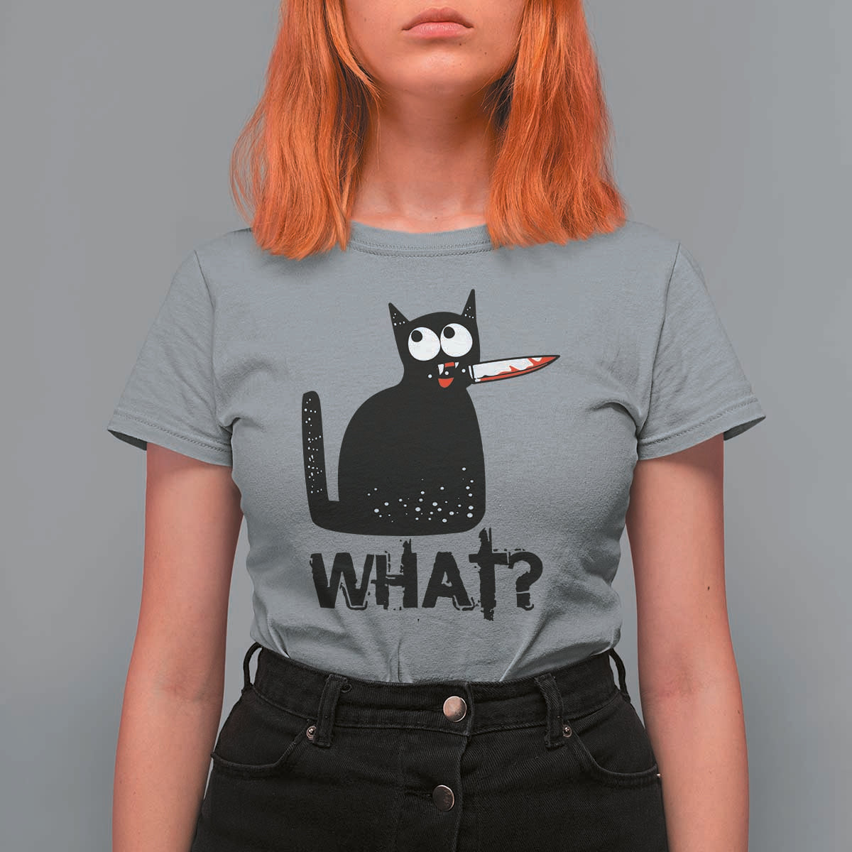 Funny Black Cat T Shirt For Women What Kitten Murderous - Wonder Print Shop