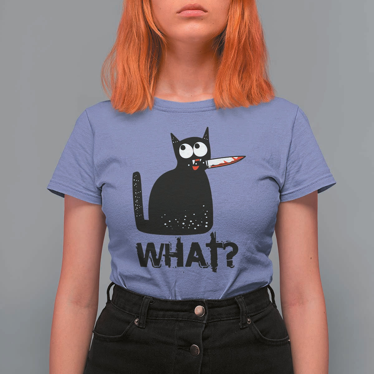 Funny Black Cat T Shirt For Women What Kitten Murderous - Wonder Print Shop