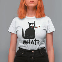 Funny Black Cat T Shirt For Women What Kitten Murderous - Wonder Print Shop
