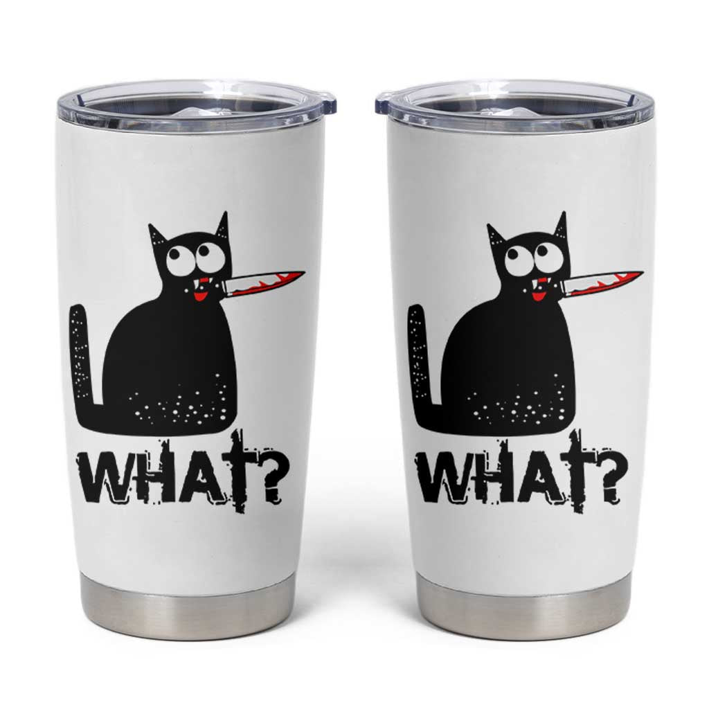 Funny Black Cat Tumbler Cup What Kitten Murderous - Wonder Print Shop