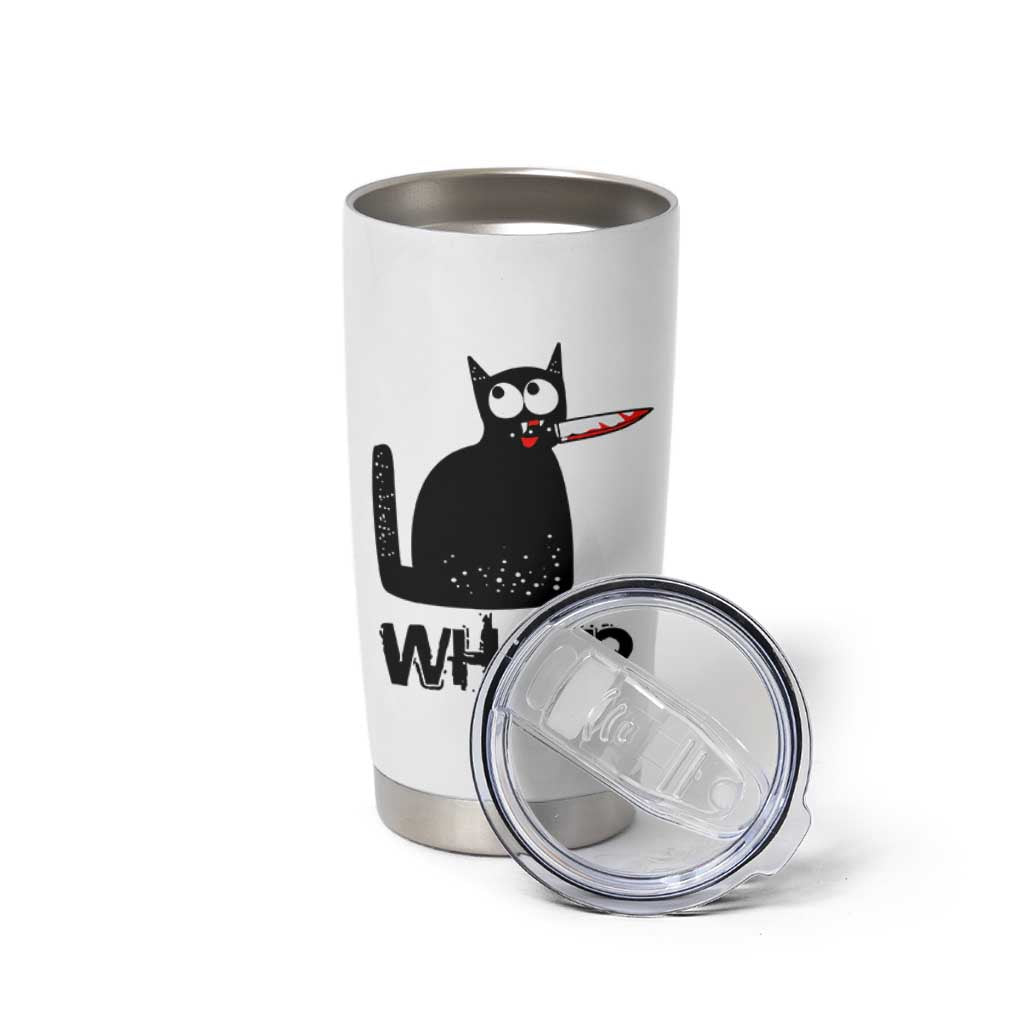 Funny Black Cat Tumbler Cup What Kitten Murderous - Wonder Print Shop