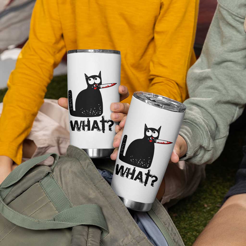 Funny Black Cat Tumbler Cup What Kitten Murderous - Wonder Print Shop