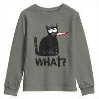 Funny Black Cat Youth Sweatshirt What Kitten Murderous - Wonder Print Shop