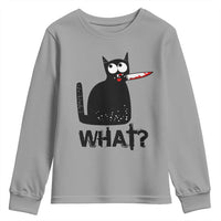 Funny Black Cat Youth Sweatshirt What Kitten Murderous - Wonder Print Shop