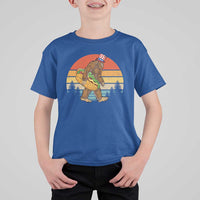 Funny Bigfoot T Shirt For Kid Carrying Hot Dog 4th Of July - Wonder Print Shop