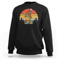 Funny Bigfoot Sweatshirt Carrying Hot Dog 4th Of July - Wonder Print Shop