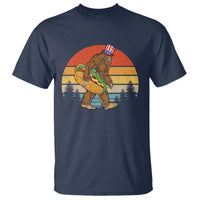 Funny Bigfoot T Shirt Carrying Hot Dog 4th Of July - Wonder Print Shop