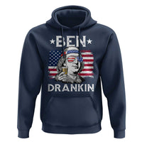 Funny 4th Of July Drinking Hoodie Ben Drankin Beer Mug American Flag - Wonder Print Shop