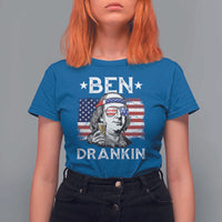 Funny 4th Of July Drinking T Shirt For Women Ben Drankin Beer Mug American Flag - Wonder Print Shop