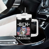 Funny 4th Of July Drinking Tumbler With Handle Ben Drankin Beer Mug American Flag - Wonder Print Shop
