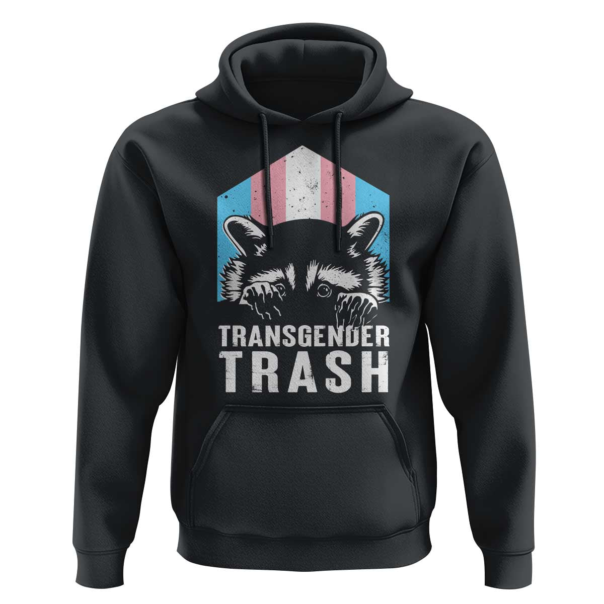 Transgender Trash Raccoon Hoodie LGBT Vintage Rainbow Flag Pride Month - Wonder Print Shop