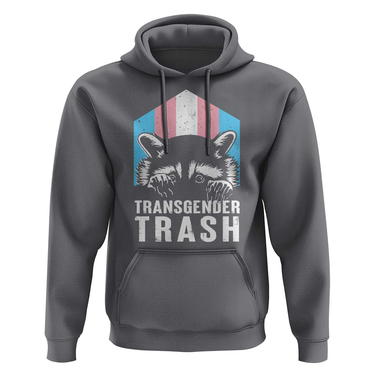 Transgender Trash Raccoon Hoodie LGBT Vintage Rainbow Flag Pride Month - Wonder Print Shop