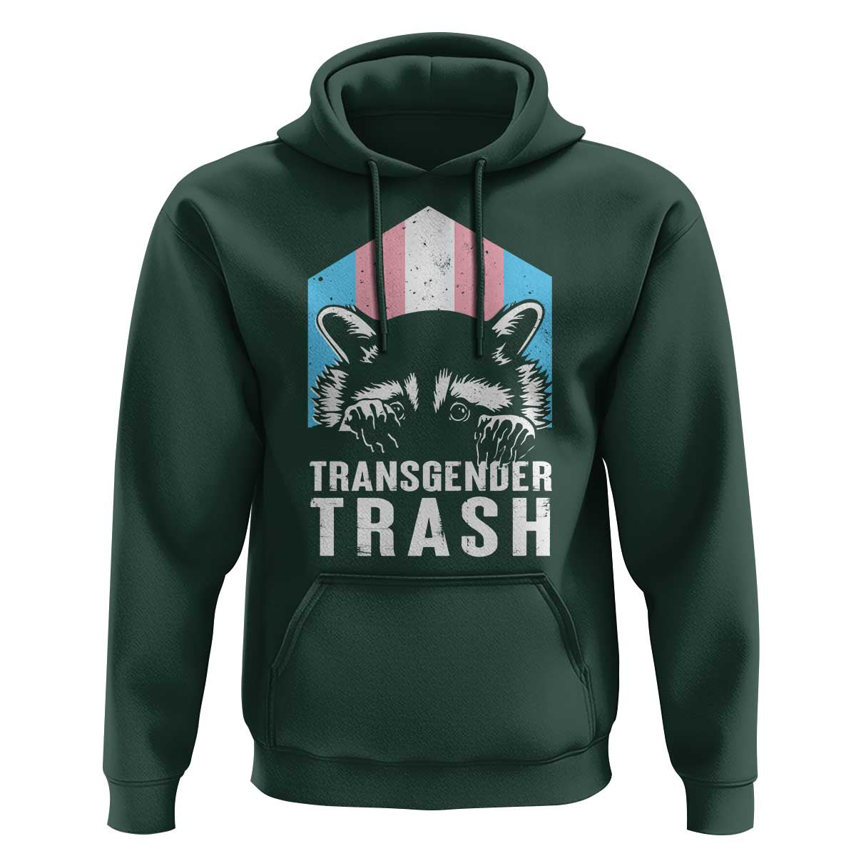 Transgender Trash Raccoon Hoodie LGBT Vintage Rainbow Flag Pride Month - Wonder Print Shop