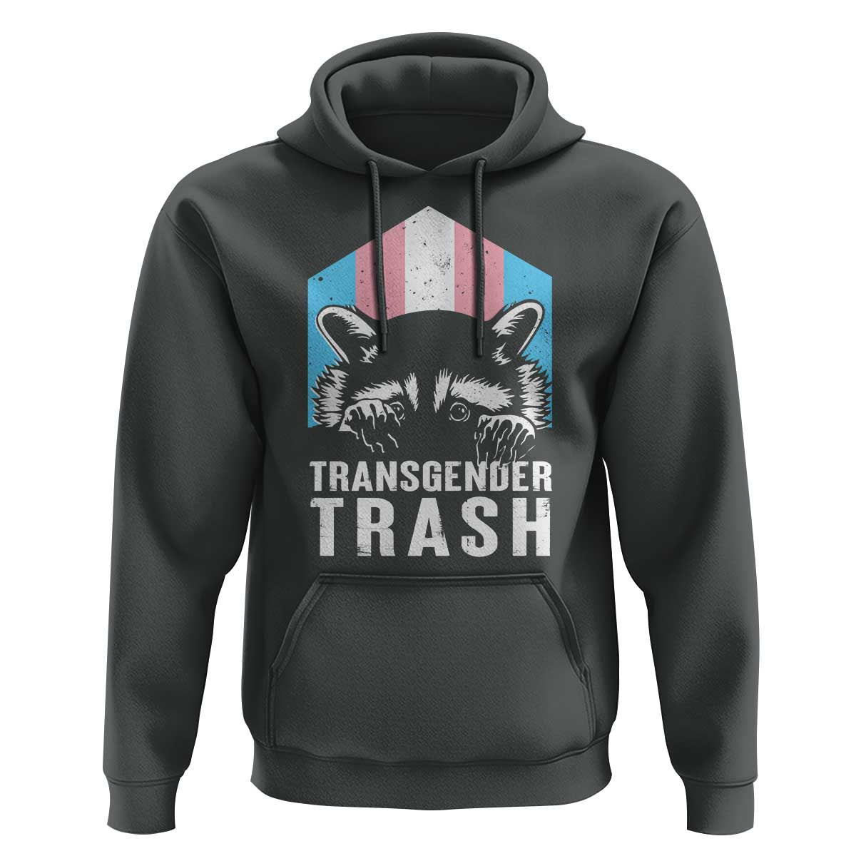 Transgender Trash Raccoon Hoodie LGBT Vintage Rainbow Flag Pride Month - Wonder Print Shop