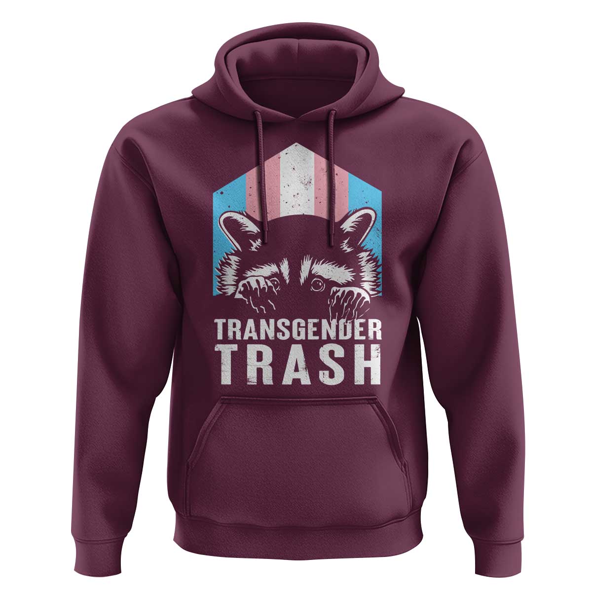 Transgender Trash Raccoon Hoodie LGBT Vintage Rainbow Flag Pride Month - Wonder Print Shop