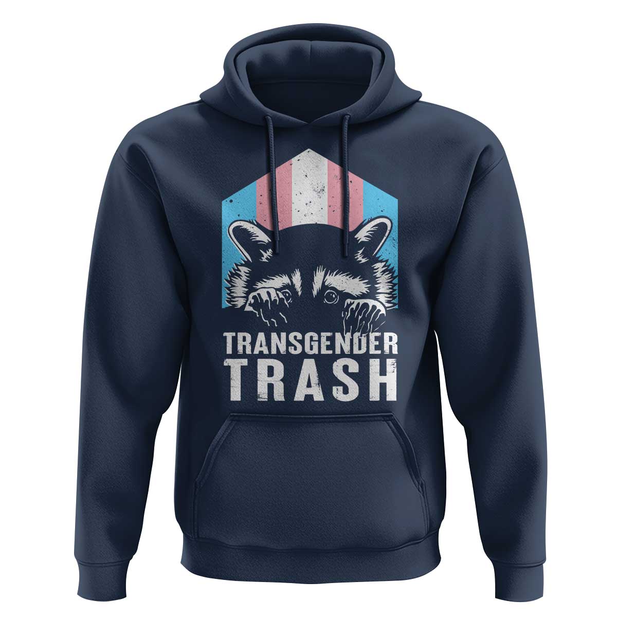 Transgender Trash Raccoon Hoodie LGBT Vintage Rainbow Flag Pride Month - Wonder Print Shop