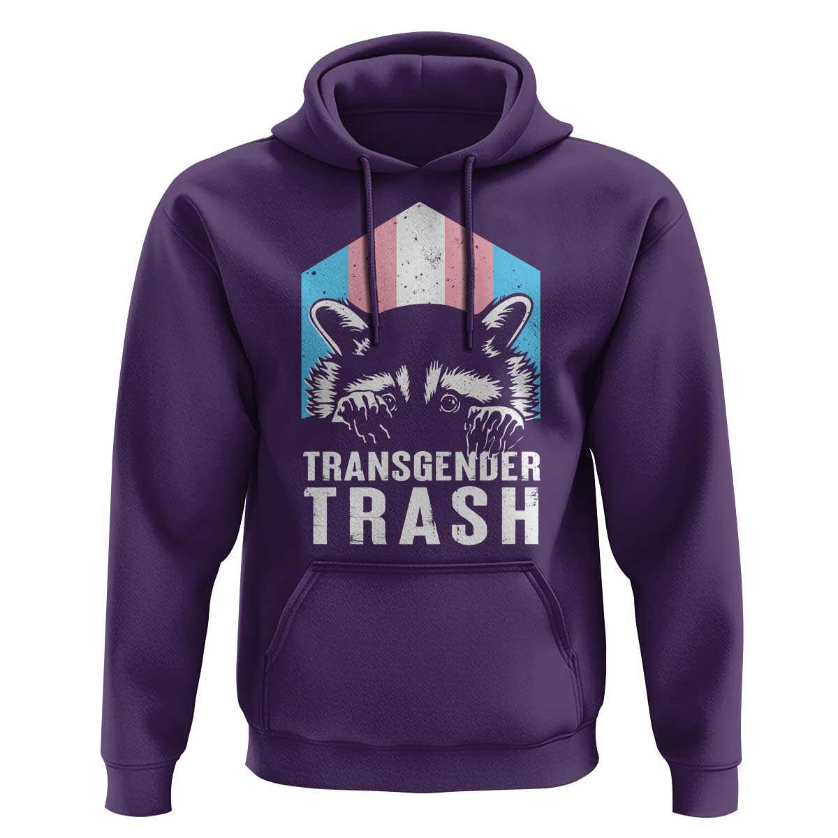 Transgender Trash Raccoon Hoodie LGBT Vintage Rainbow Flag Pride Month - Wonder Print Shop