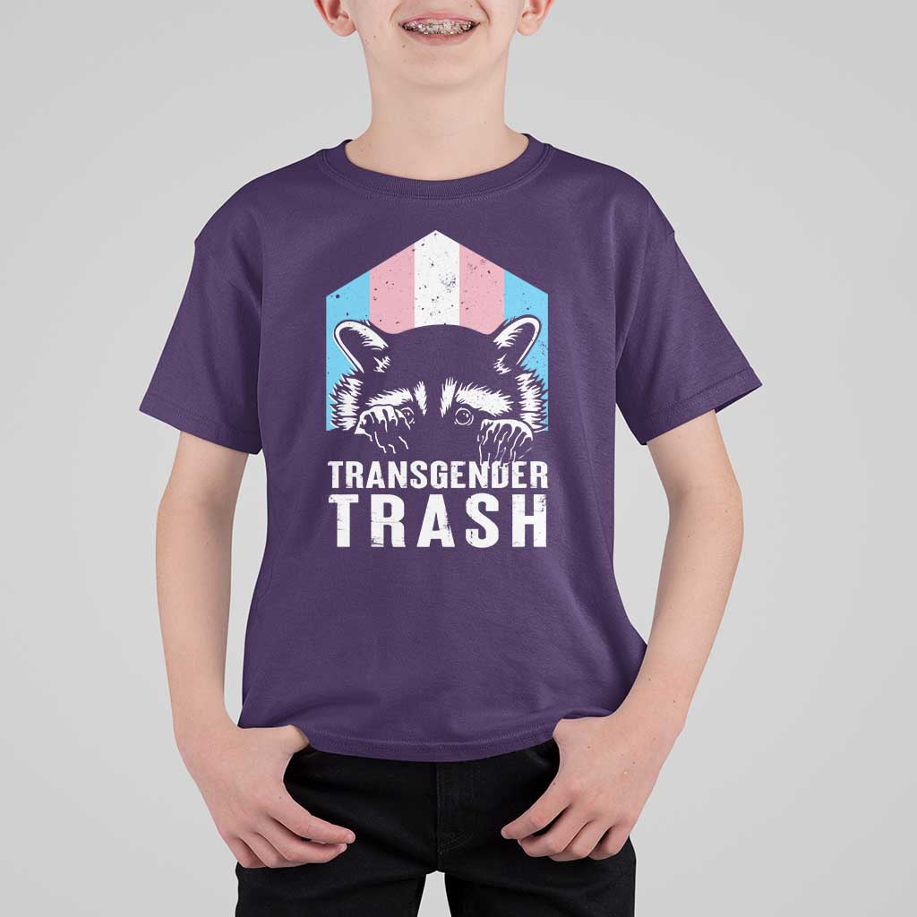 Transgender Trash Raccoon T Shirt For Kid LGBT Vintage Rainbow Flag Pride Month - Wonder Print Shop