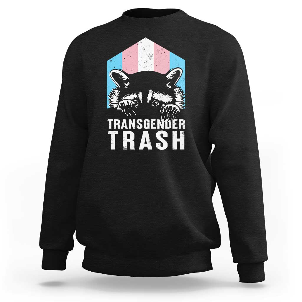 Transgender Trash Raccoon Sweatshirt LGBT Vintage Rainbow Flag Pride Month - Wonder Print Shop