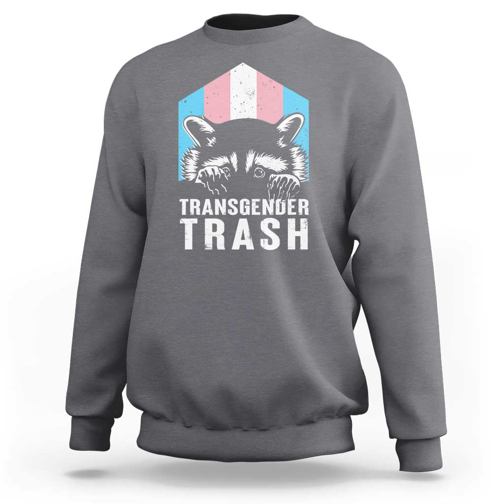 Transgender Trash Raccoon Sweatshirt LGBT Vintage Rainbow Flag Pride Month - Wonder Print Shop